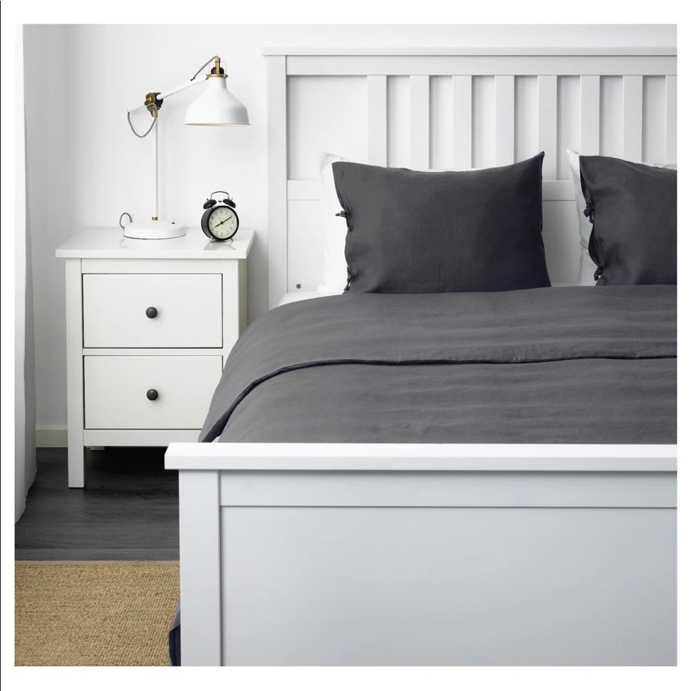 IKEA PUDERVIVA  Gray Duvet Cover with two shams